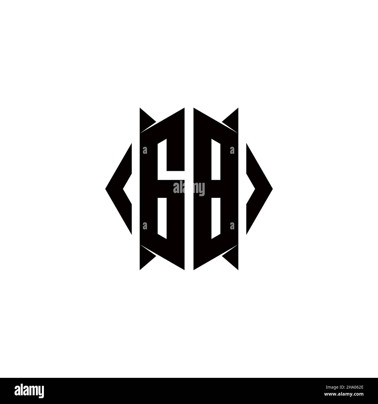 GB Logo monogramma con shield forma disegni modello vettore icona moderna Illustrazione Vettoriale