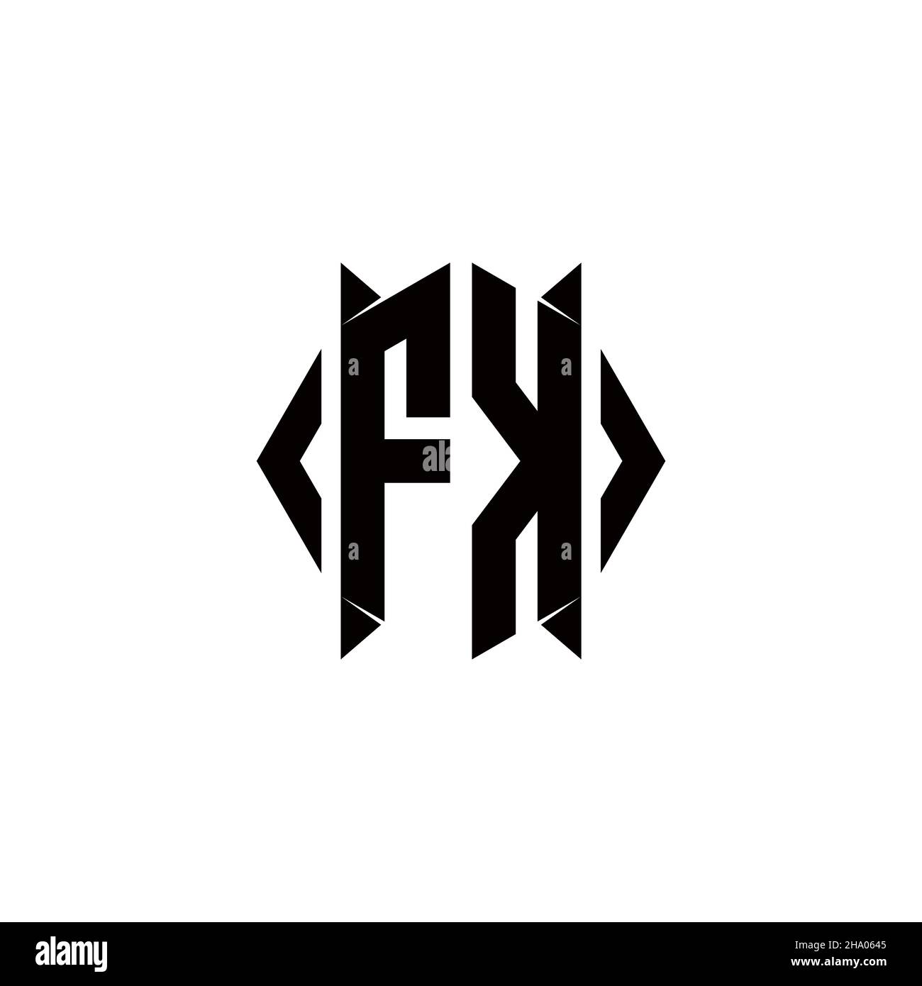 FK Logo monogramma con forma a scudo disegni modello vettoriale icona moderna Illustrazione Vettoriale