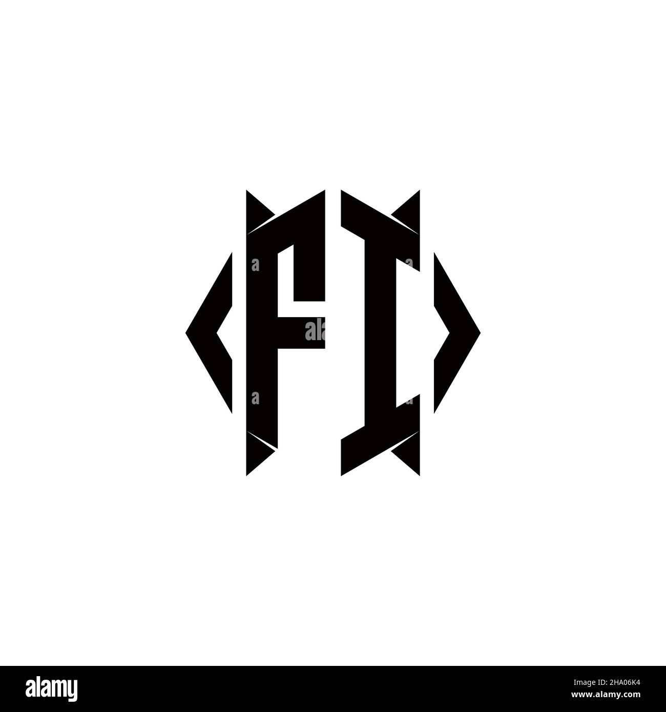 FI Logo monogramma con forma a scudo disegni modello vettore icona moderna Illustrazione Vettoriale