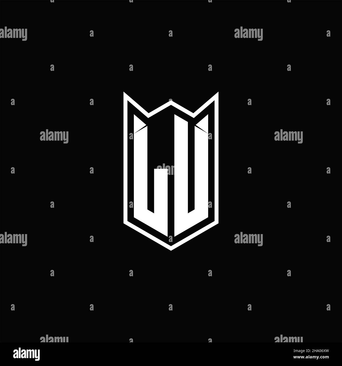 Logo LU monogramma con forma a scudo disegni modello vettore icona moderna Illustrazione Vettoriale