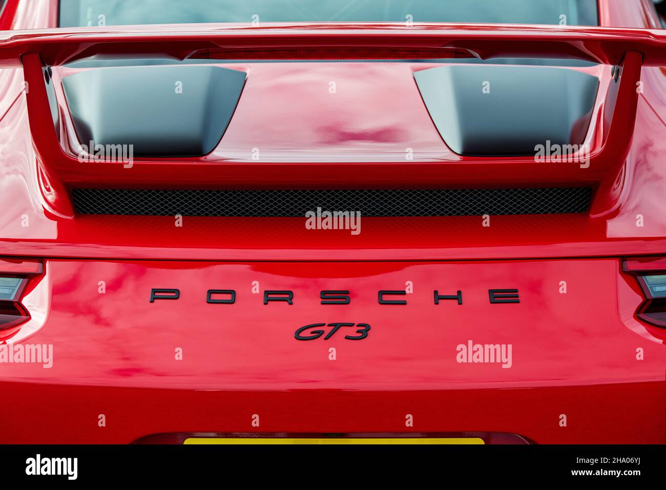 2017 Porsche 911 GT3 rossa posteriore Foto Stock