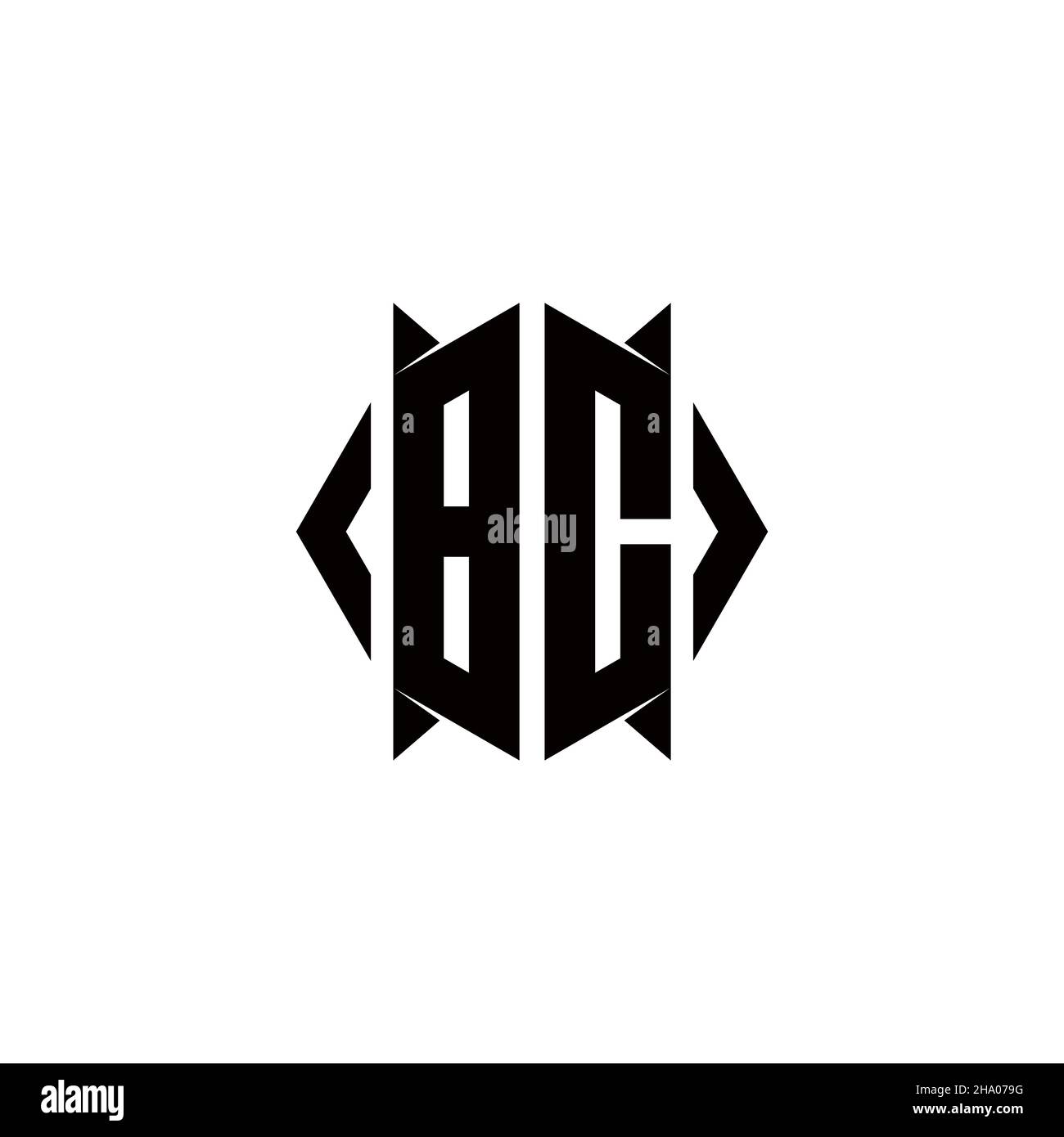 BC Logo monogramma con forma a scudo disegni modello vettore icona moderna Illustrazione Vettoriale