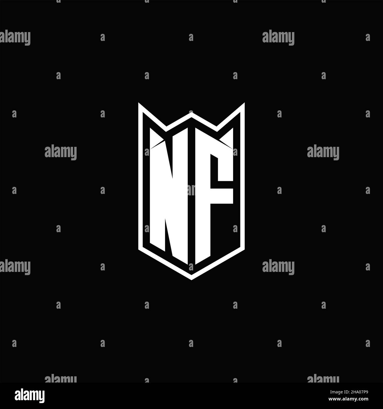 NF Logo monogramma con forma a scudo disegni modello vettoriale icona moderna Illustrazione Vettoriale