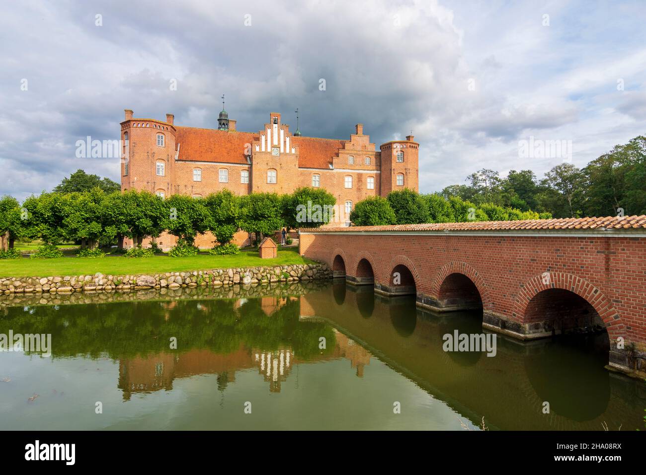 Randers: Castello di Gammel Estrup, a Auning, Jylland, Jutland, Danimarca Foto Stock