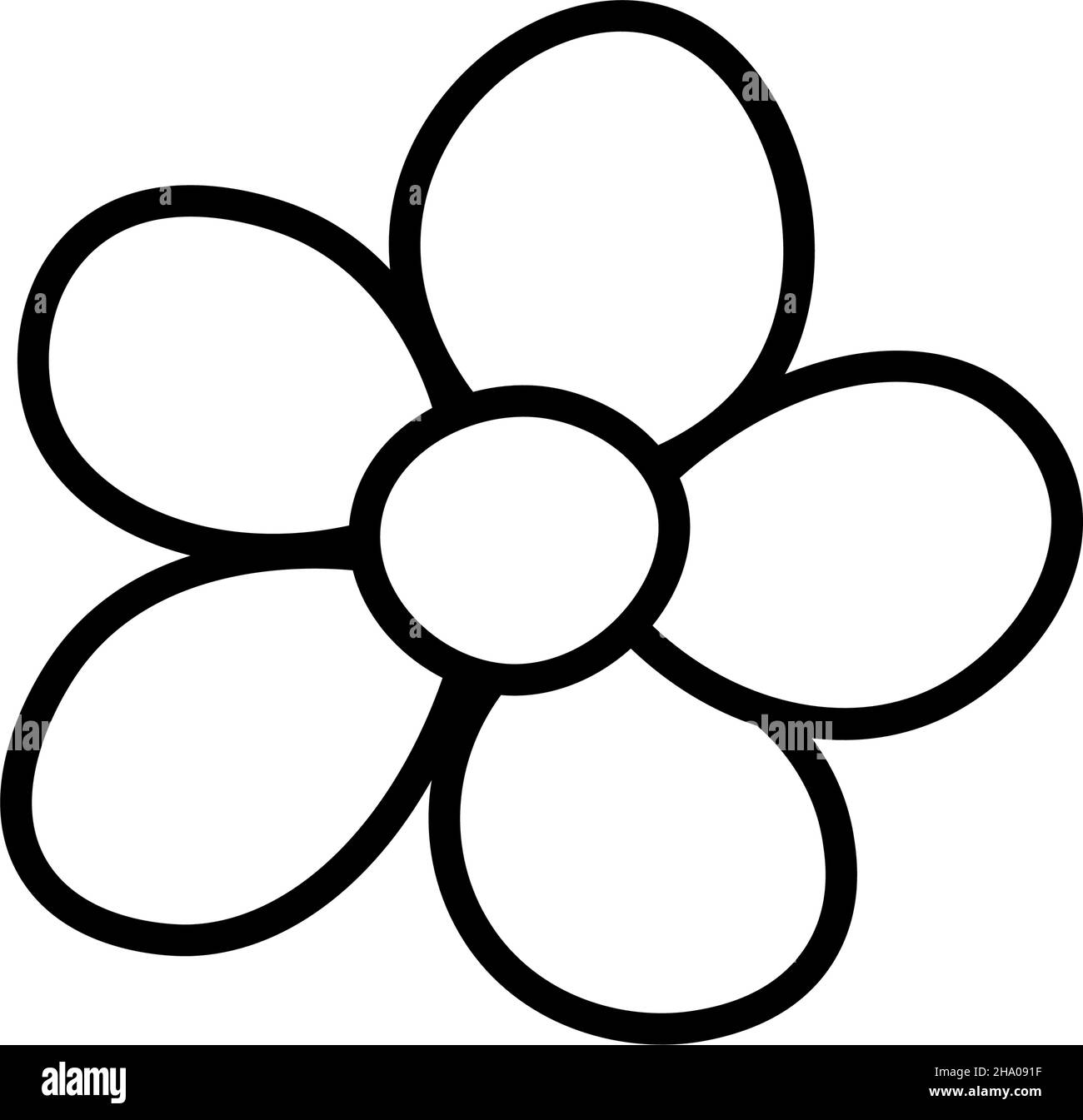 Icona a margherita. Disegno a profilo camomilla piatto per design, logo, cartolina, arredamento. Libro da colorare. Illustrazione vettoriale in stile doodle isolato Immagine e Vettoriale - Alamy