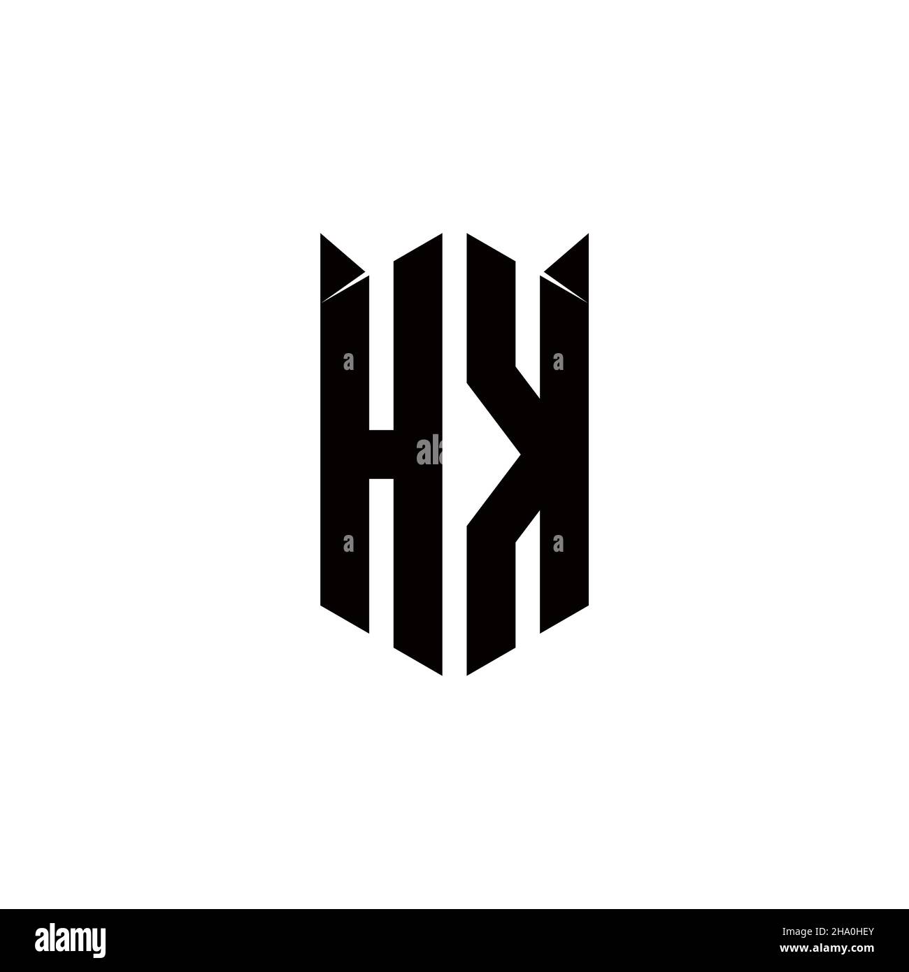 HK Logo monogramma con shield forma disegni modello vettore icona moderna Illustrazione Vettoriale
