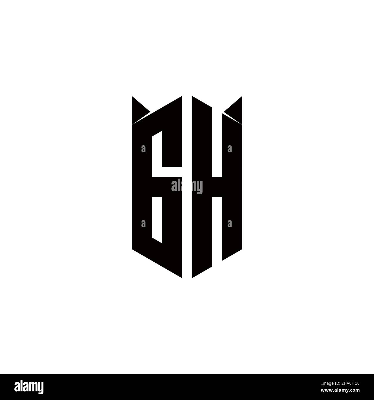 Logo GH monogramma con schermo forma disegni modello vettore icona moderna Illustrazione Vettoriale