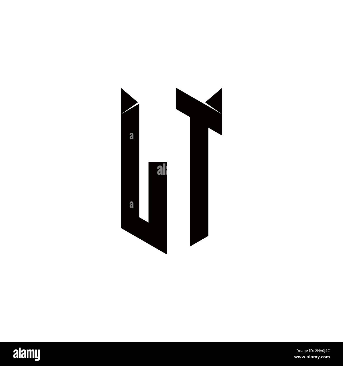 LT Logo monogramma con forma di scudo disegni modello vettore icona moderna Illustrazione Vettoriale