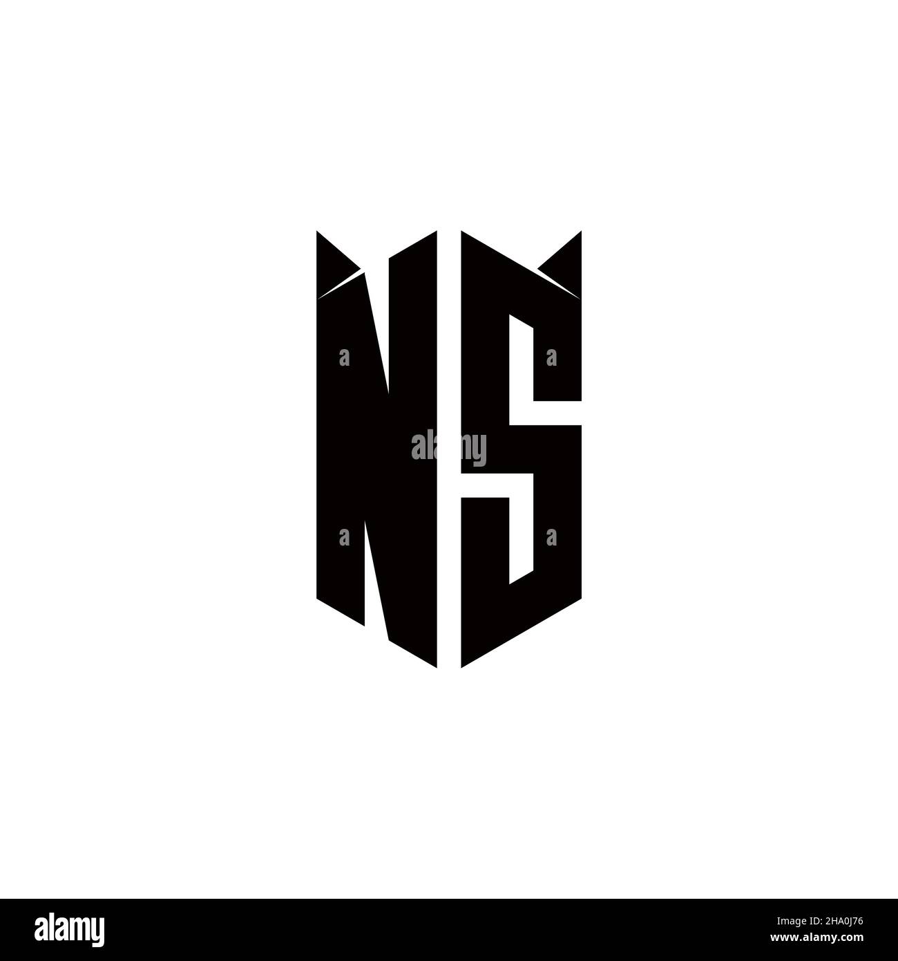 NS Logo monogramma con forma a scudo disegni modello vettore icona moderna Illustrazione Vettoriale
