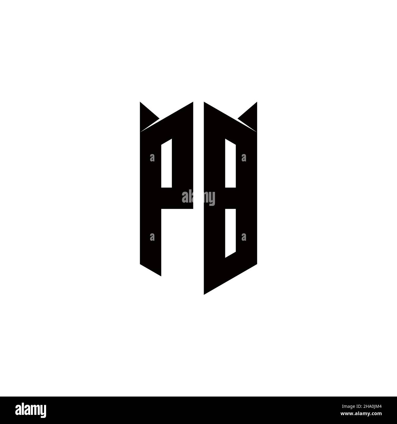 PB Logo monogramma con shield forma disegni modello vettore icona moderna Illustrazione Vettoriale