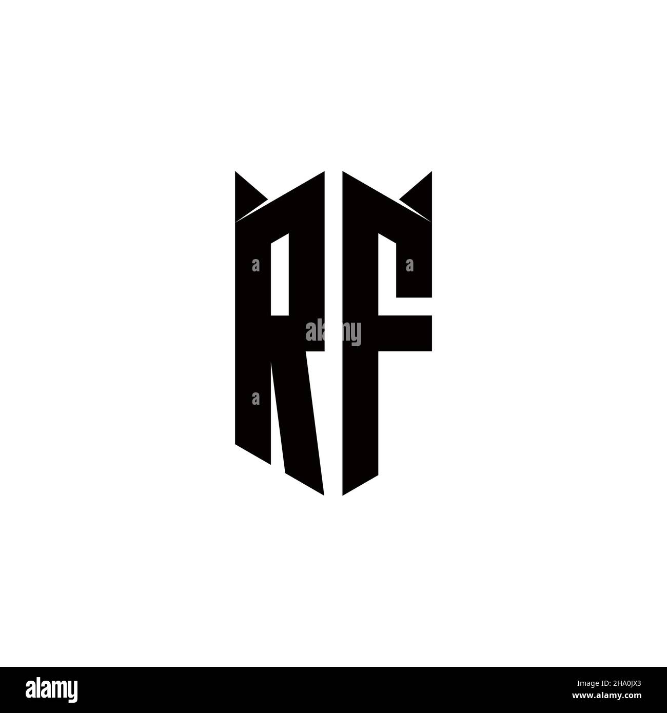 Logo RF monogramma con forma di schermo disegni modello vettore icona moderna Illustrazione Vettoriale