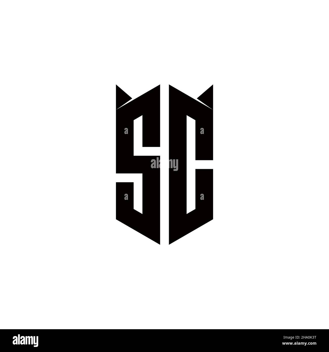 Logo SC monogramma con forma di schermo disegni modello vettore icona moderna Illustrazione Vettoriale