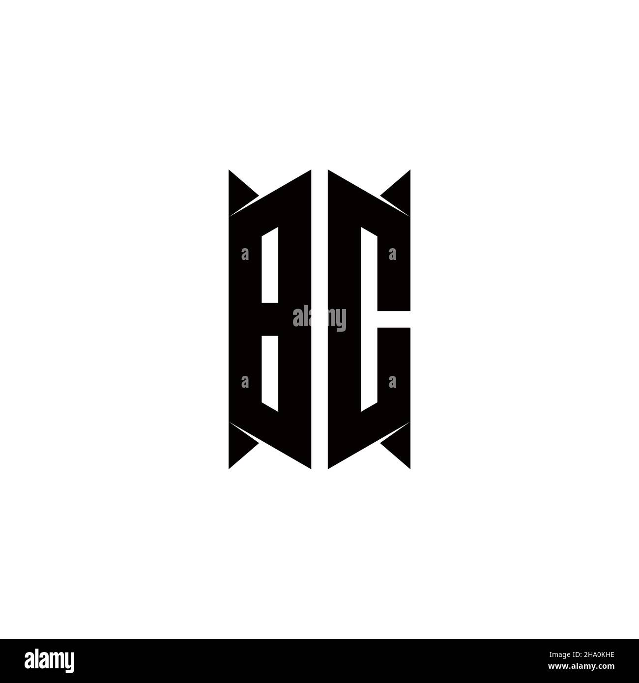 BC Logo monogramma con forma a scudo disegni modello vettore icona moderna Illustrazione Vettoriale