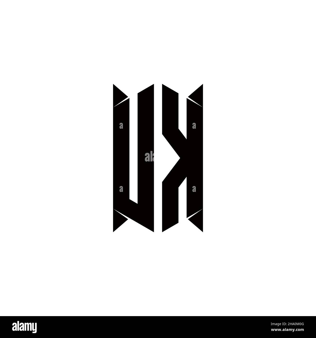 UK Logo monogramma con schermo forma disegni modello vettore icona moderna Illustrazione Vettoriale