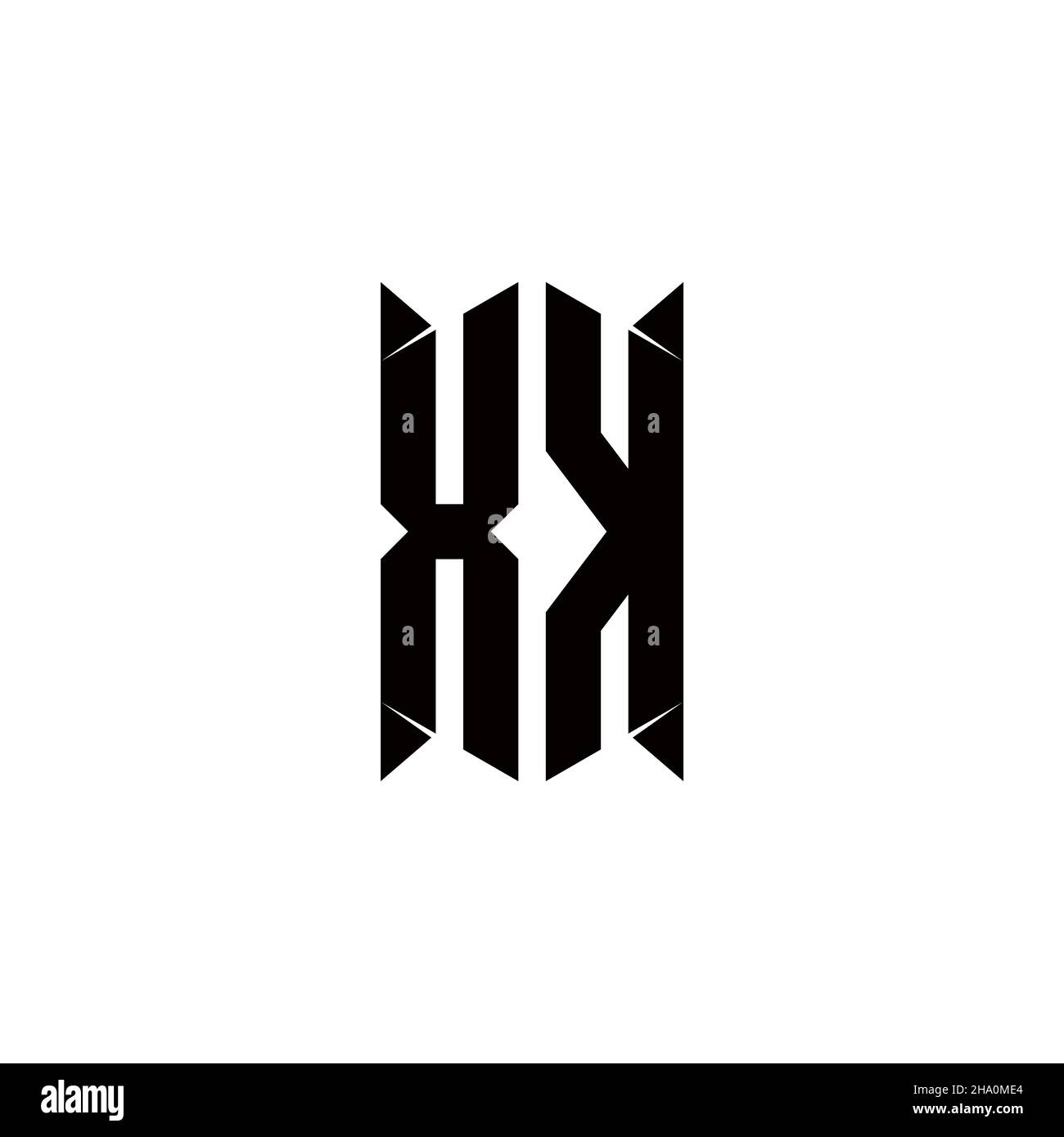 Logo XK monogramma con forma a scudo disegni modello vettore icona moderna Illustrazione Vettoriale