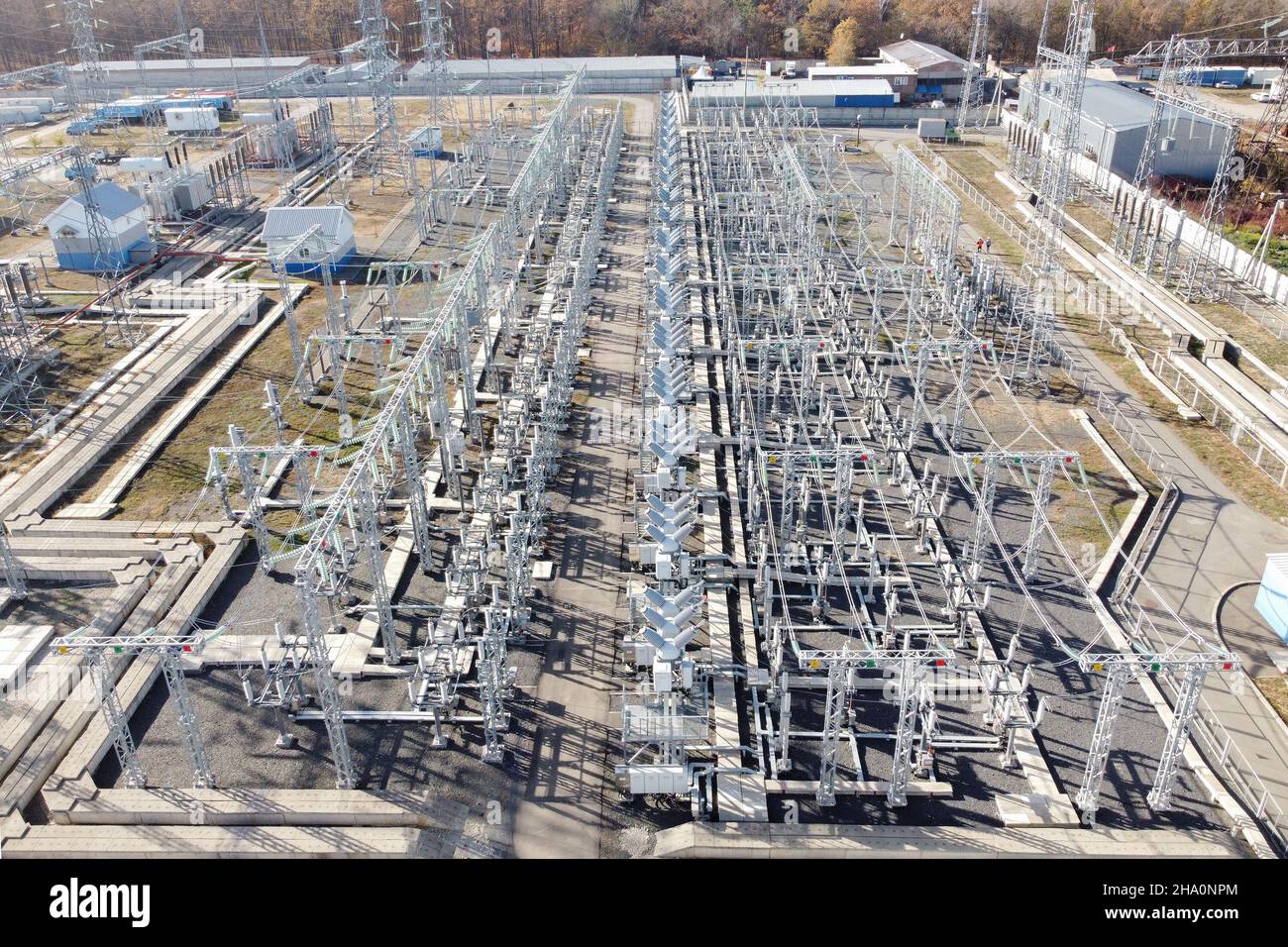 Centrale elettrica a trasformatore Foto Stock