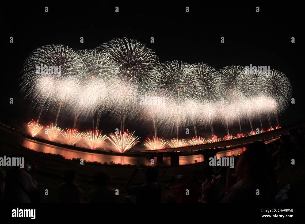 Nagaoka Fireworks Festival in Giappone Foto Stock