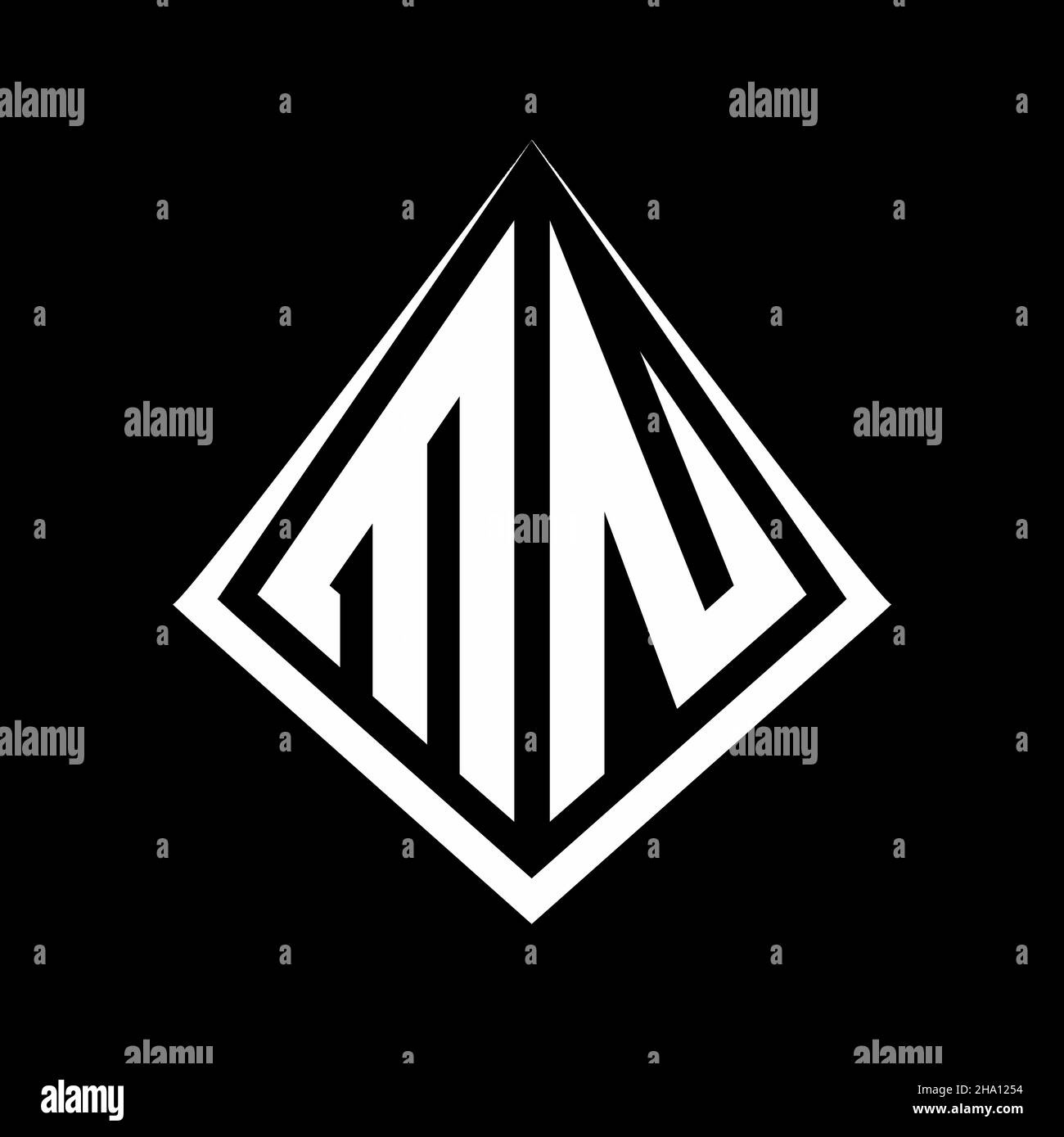 MN logo lettere monogramma con prisma forma modello vettore icona moderna Illustrazione Vettoriale