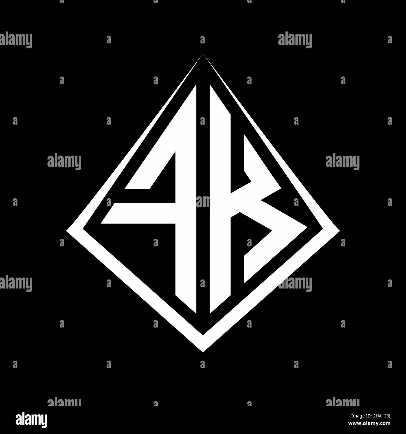 Logo FK monogramma con disegno forma prisma vettore icona moderna Illustrazione Vettoriale