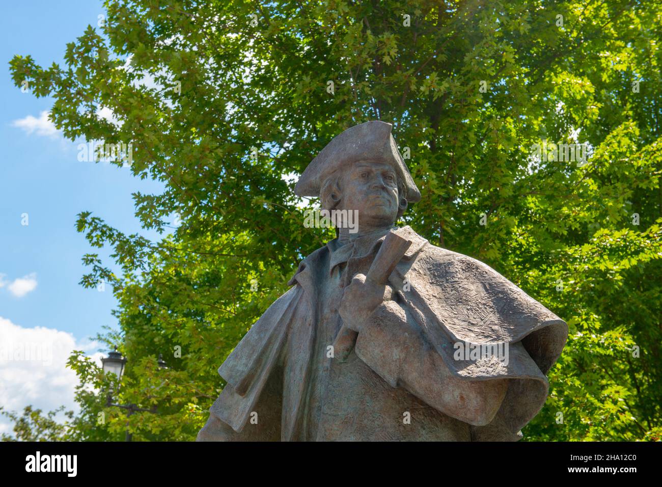 Statua di John Adams all'Hancock Adams Green in Quincy Square nel centro di Quincy, Massachusetts ma, USA. John Adams è il secondo presidente degli Stati Uniti w Foto Stock