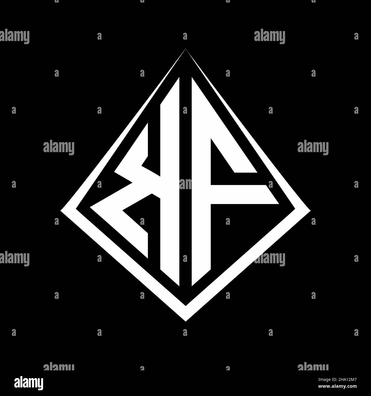 KF logo lettere monogramma con prisma forma modello vettore icona moderna Illustrazione Vettoriale