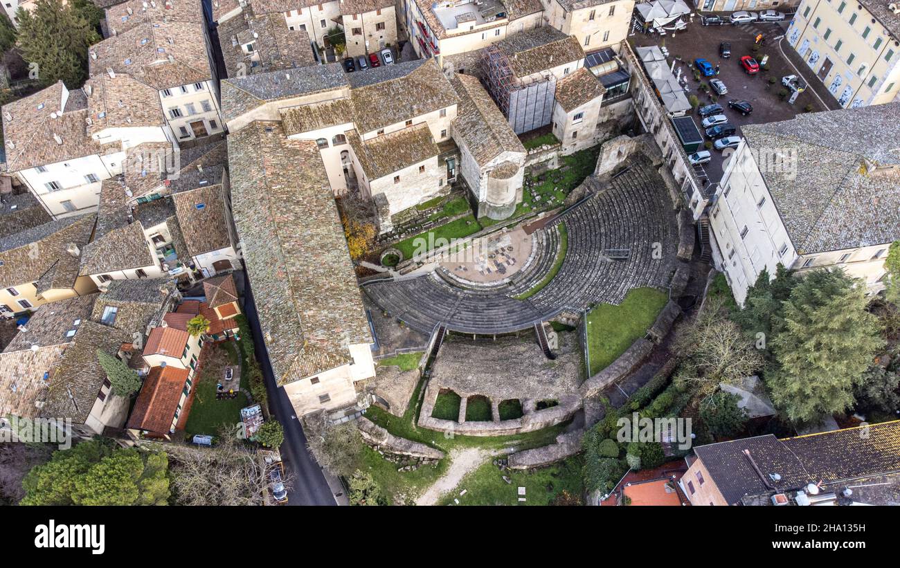 Teatro Romano, Spoleto, Umbria, Italia Foto Stock