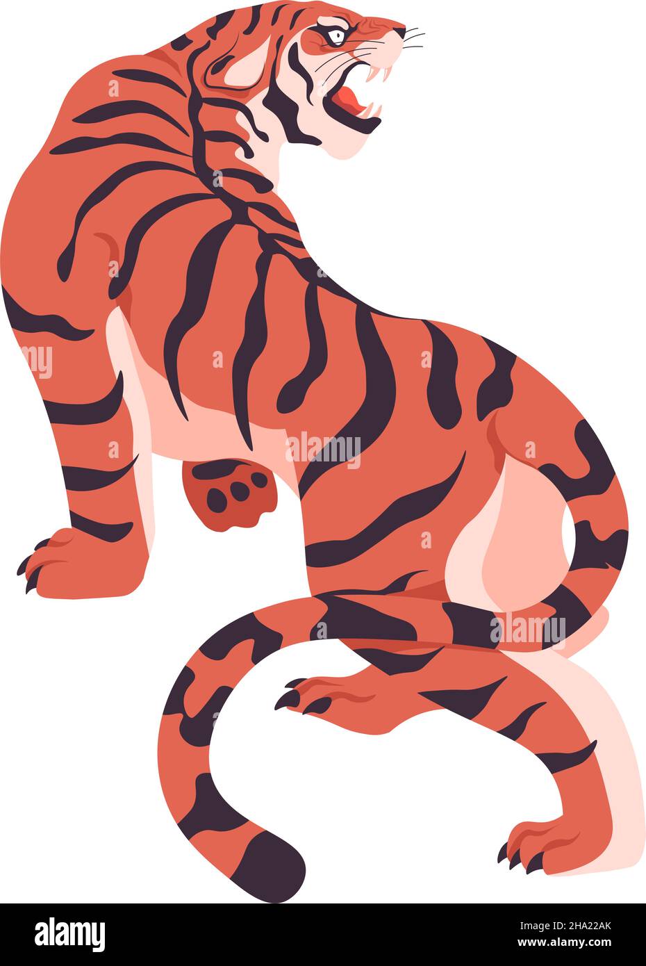 Tigre reale Bengala con strisce su fur coat vettore Illustrazione Vettoriale