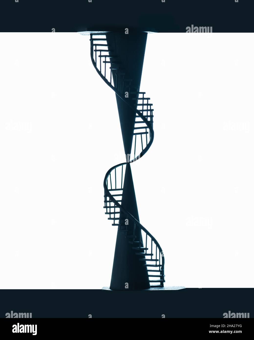 Due scale tortuose in Mobius loop, Infinity Concept Foto Stock