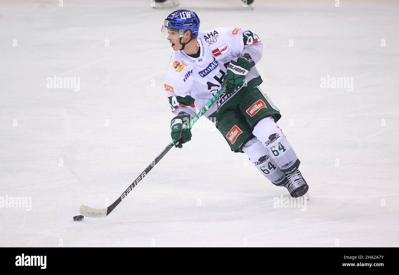 Primo: 05.12.2021 hockey su ghiaccio DEL Penny Bundesliga stagione 2021/2022 Dv* sseldorfer EG, Duesseldorfer EG, DEG - Augsburg Panther 2: 3 azione individuale, Jesse Graham, Augusta Foto Stock