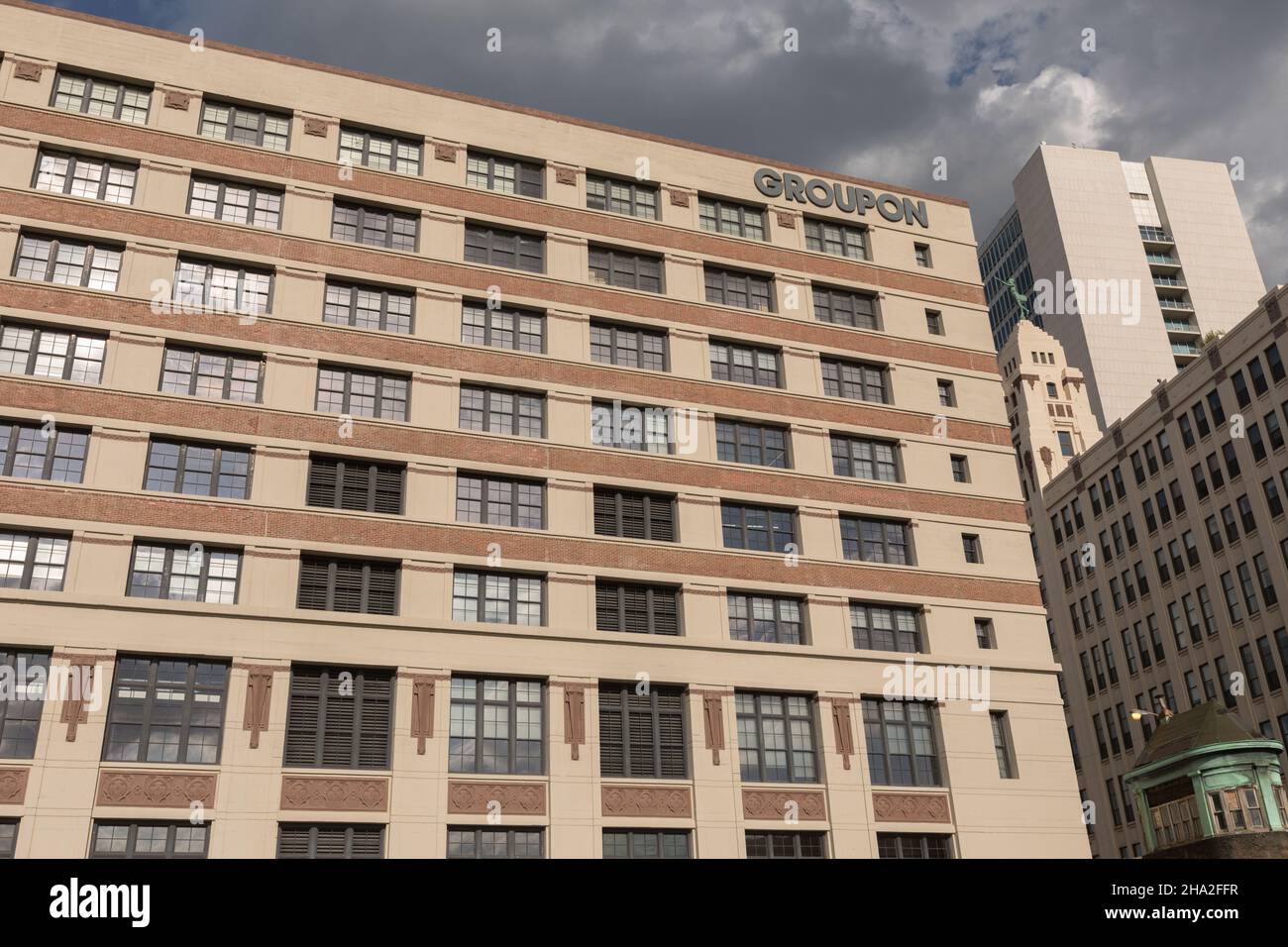 Chicago, Illinois, USA l'edificio Groupon al 600 West Chicago Foto Stock