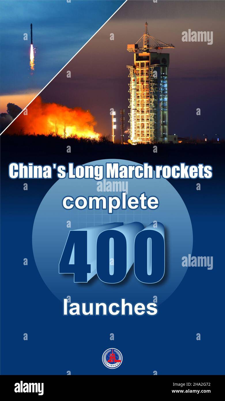 Pechino. 10th, 2021. Un razzo lungo marzo-4B ha inviato con successo un nuovo gruppo di satelliti nello spazio il 10 dicembre 2021, segnando la missione di lancio 400th della serie di razzo portante Long March sviluppata dalla Cina. Credit: LU Zhe/Xinhua/Alamy Live News Foto Stock