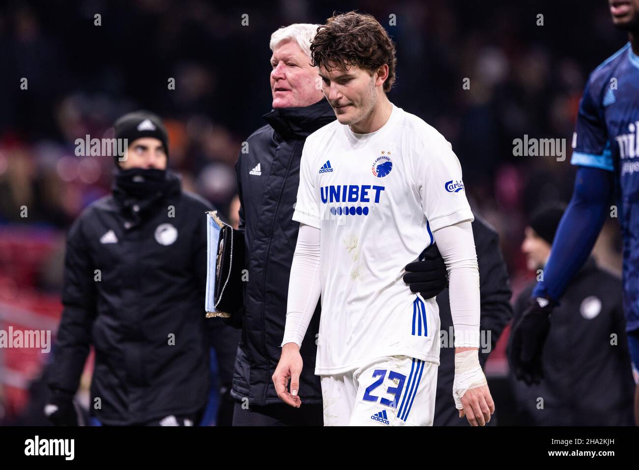 Copenaghen, Danimarca. 09th Dic 2021. Jonas Wind (23) del FC Copenhagen visto durante la partita della UEFA Europa Conference League tra il FC Copenhagen e Slov Bratislava al Parken di Copenhagen. (Photo Credit: Gonzales Photo/Alamy Live News Foto Stock