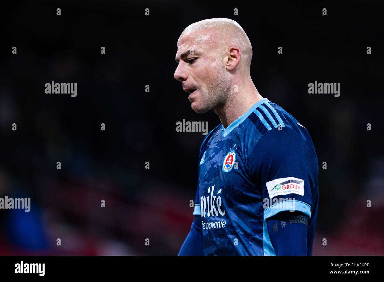 Copenaghen, Danimarca. 09th Dic 2021. Jaba Kankava (20) di Slovan Bratislava ha visto durante la partita della UEFA Europa Conference League tra il FC Copenhagen e lo Slovan Bratislava al Parken di Copenhagen. (Photo Credit: Gonzales Photo/Alamy Live News Foto Stock