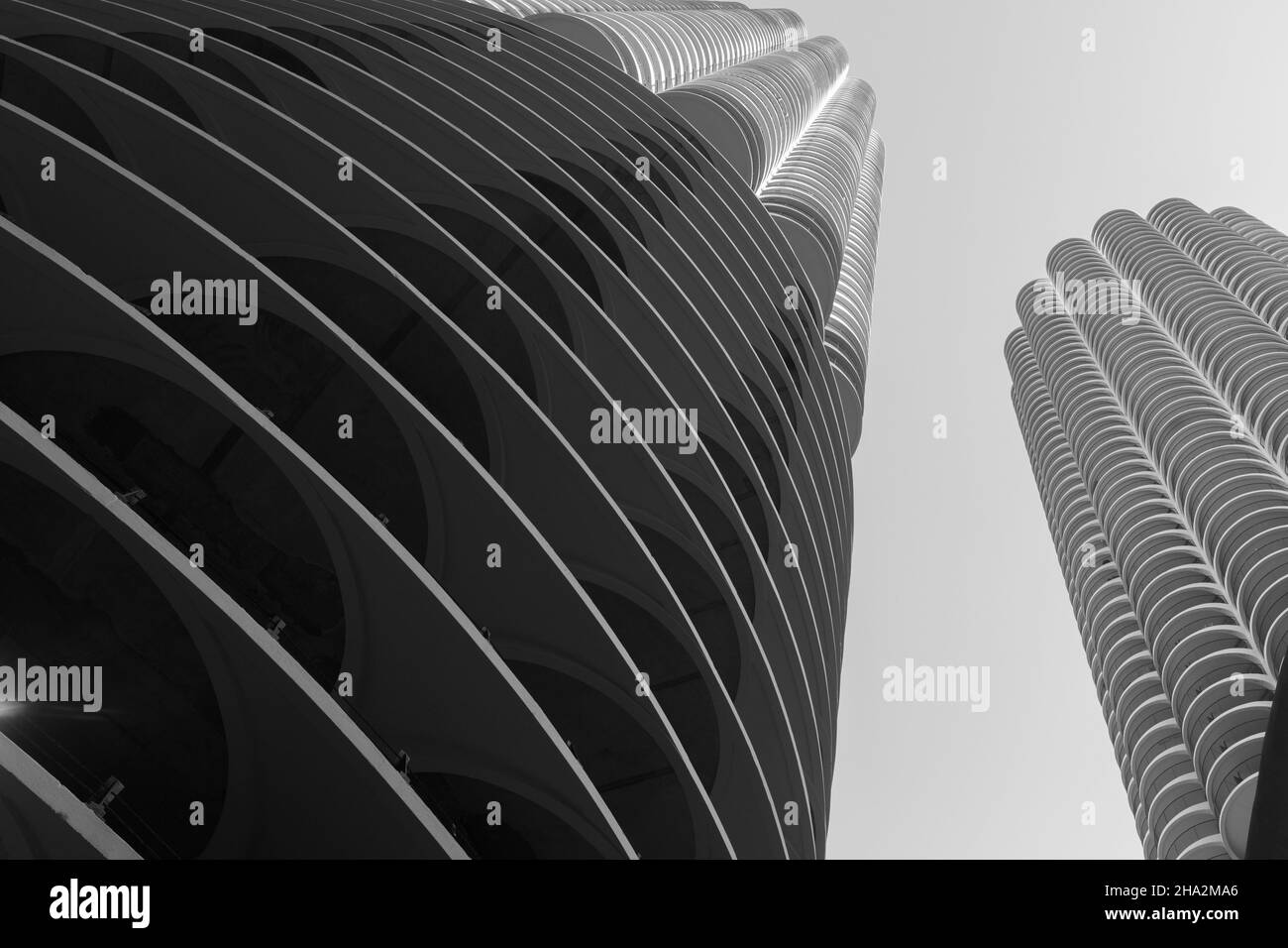 Chicago, Illinois, USA Marina City progettato dall'architetto Bertrand Goldberg. Foto Stock