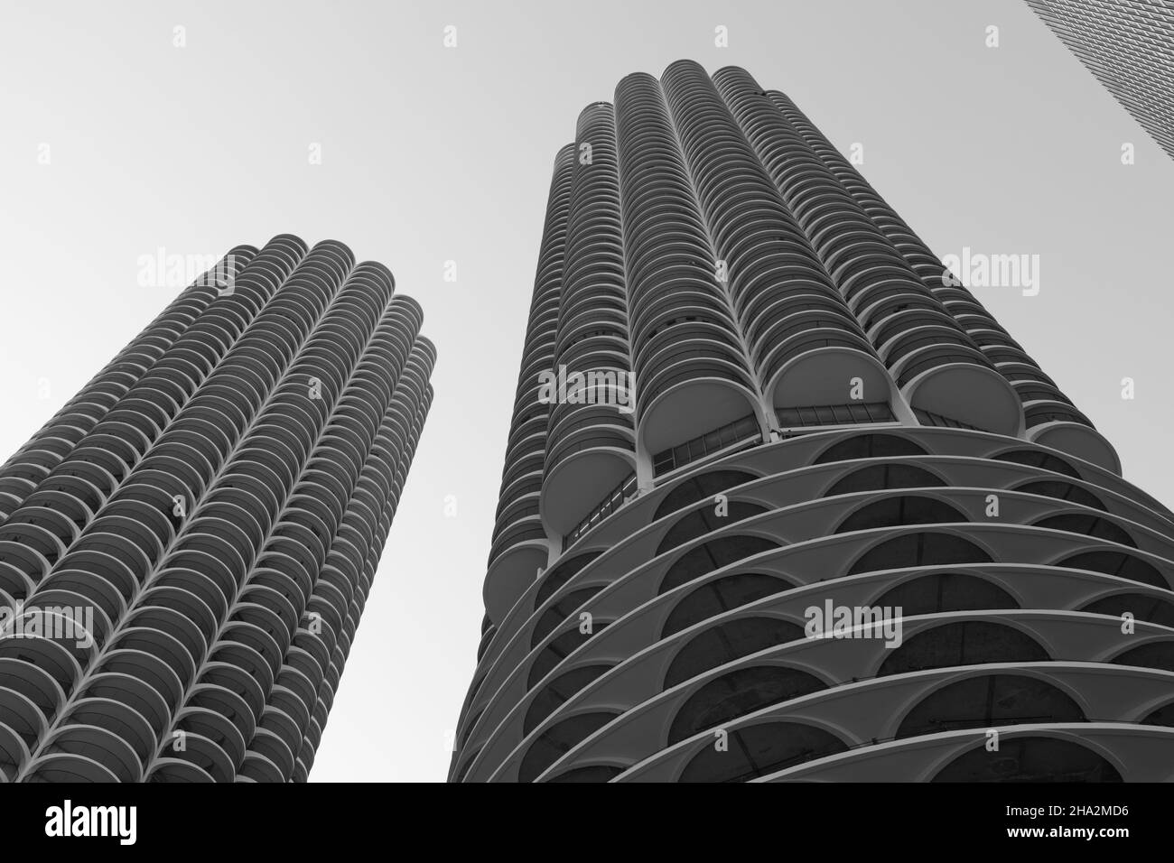Chicago, Illinois, USA Marina City progettato dall'architetto Bertrand Goldberg. Foto Stock