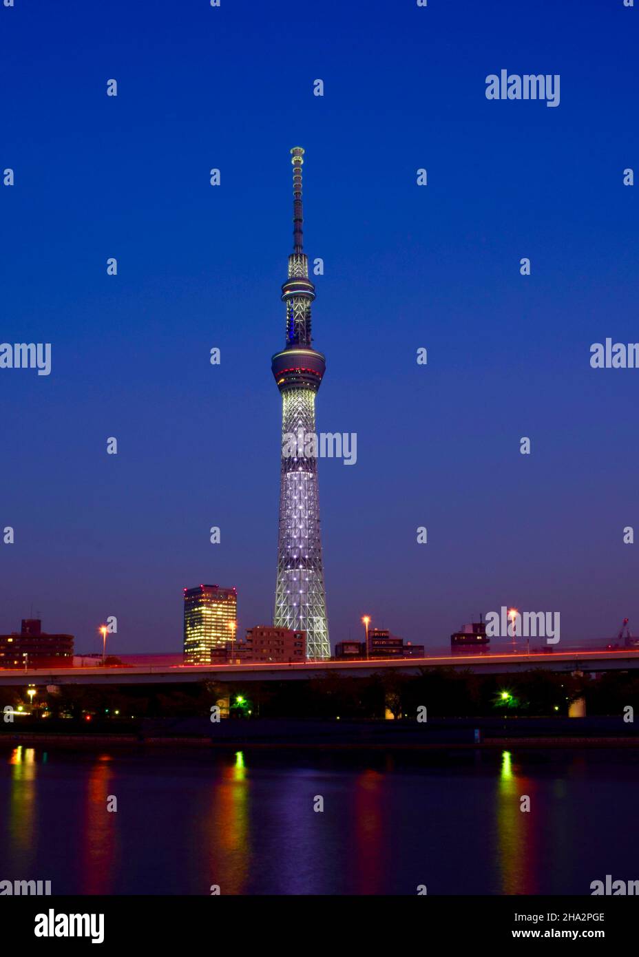 Vista dello Skytree di Tokyo in Giappone Foto Stock