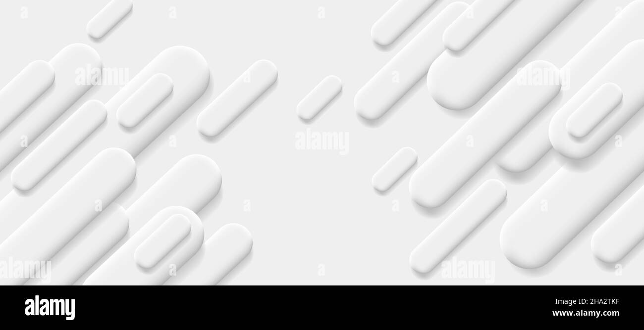 Sfondo astratto strutturato bianco futuristico. Linee diagonali convesse diritte a forma di barra che creano texture, design pulito e uniforme Illustrazione Vettoriale