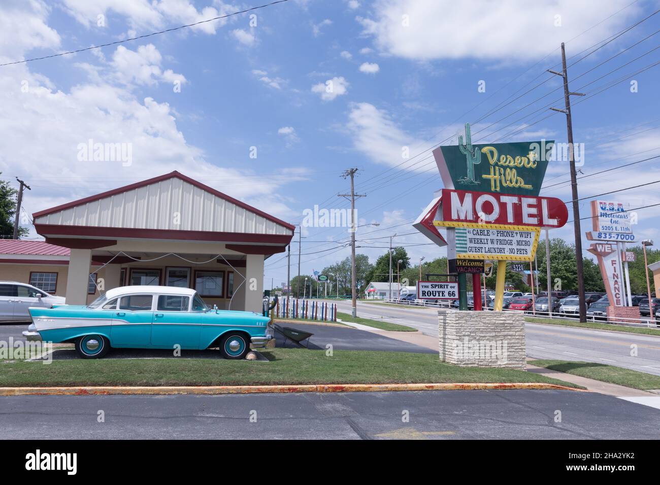 Tulsa, Oklahoma, Desert Hills Motel Foto Stock