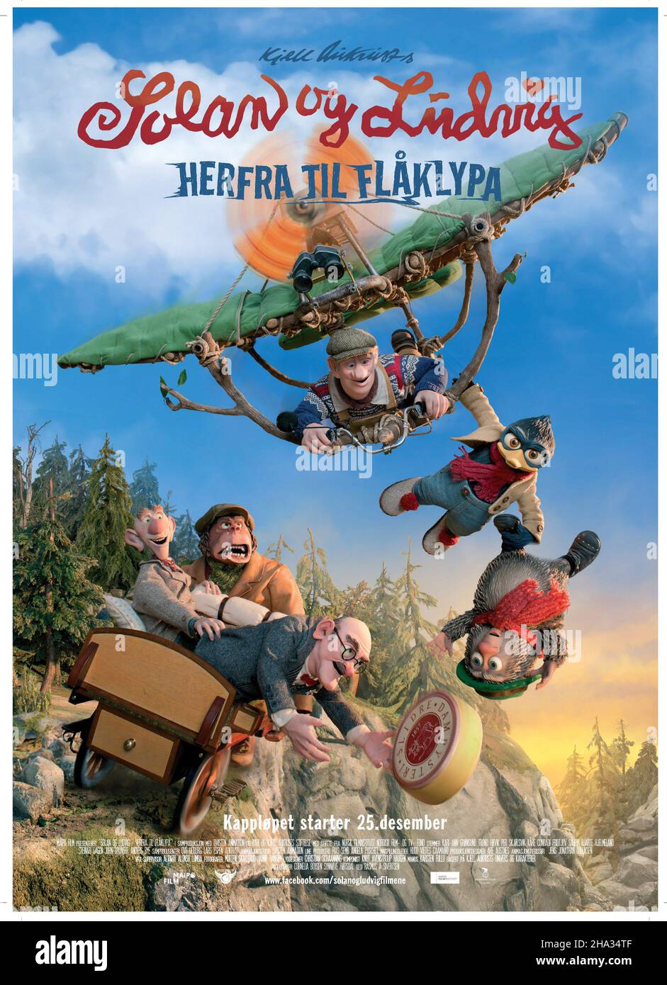 Solan og Ludvig: Herfra til Flaklypa Louis & Luca - The Big Cheese Race Year : 2015 Norvegia Direttore : Rasmus A. Sivertsen animazione Poster norvegese Foto Stock