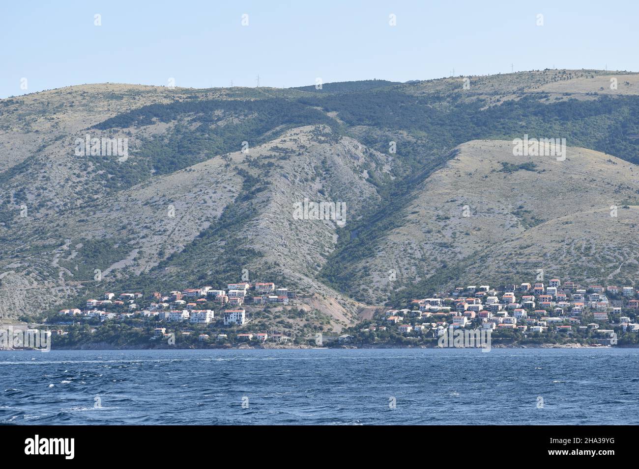 Paesaggio di Senj, Mare Adriatico, Croazia, Balcani, Europa. Foto Stock