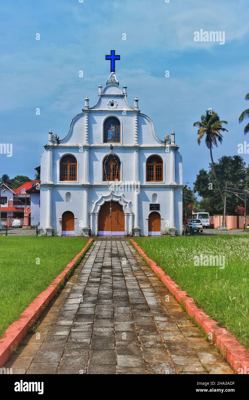 Chiesa coloniale portoghese di nostra Signora della speranza, Nossa Senhora de Esperanca sull'isola di Vypeen, Kochi, Kerala, India Foto Stock