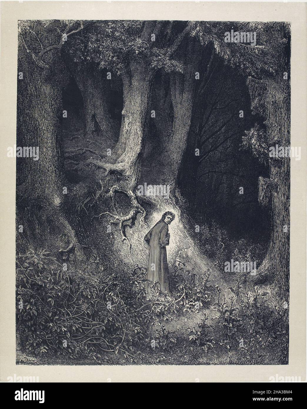 Gustave Doré, Divina Commedia di Dante, Inferno, primo canto, 1861-1868; Incisione della stampa, mi trovai in un legno cupo Foto Stock