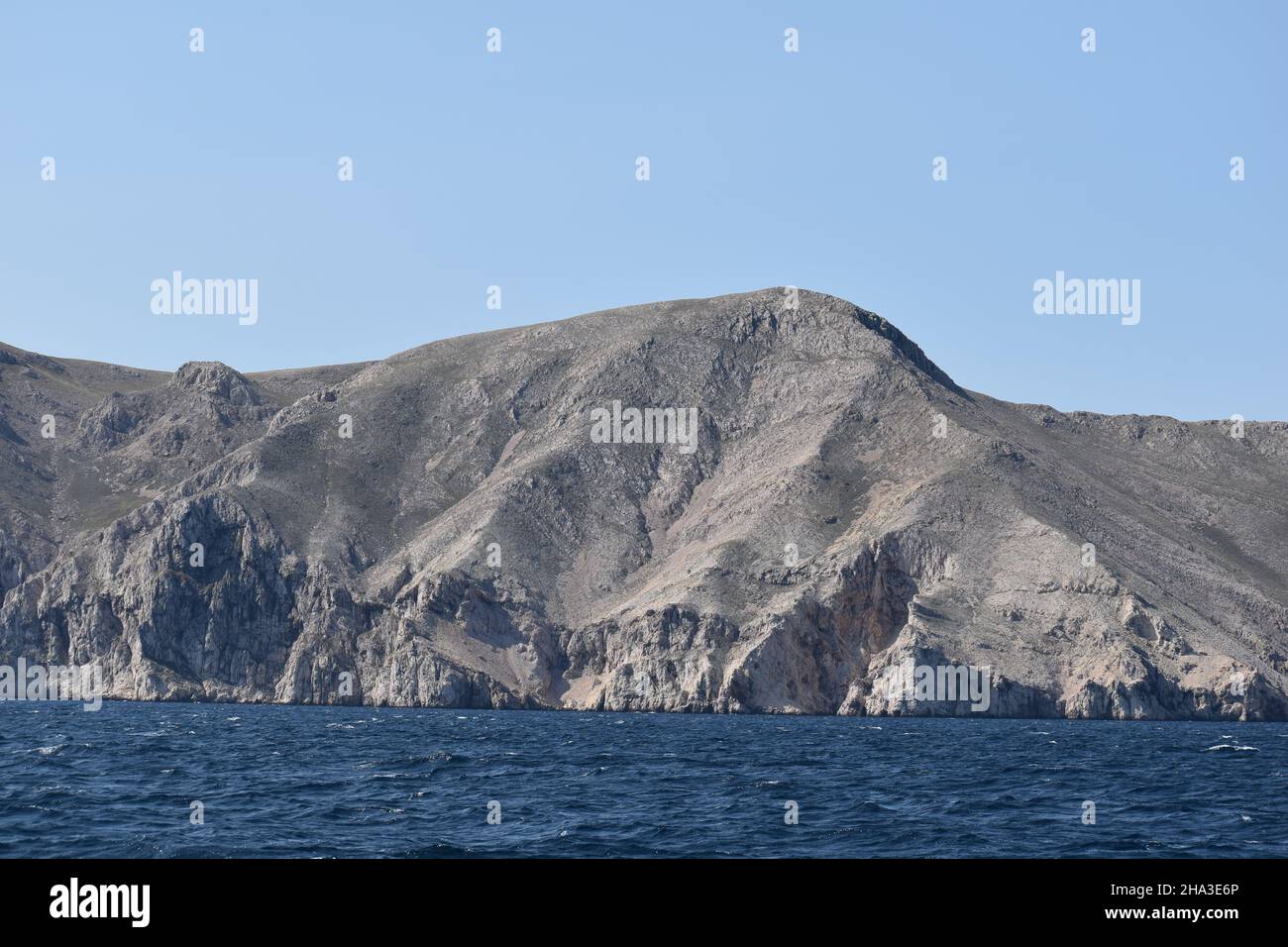 Navigazione attraverso l'isola croata, Sveti Grgur, Prvic, Krk, mare adriatico, Croato, Europa Foto Stock