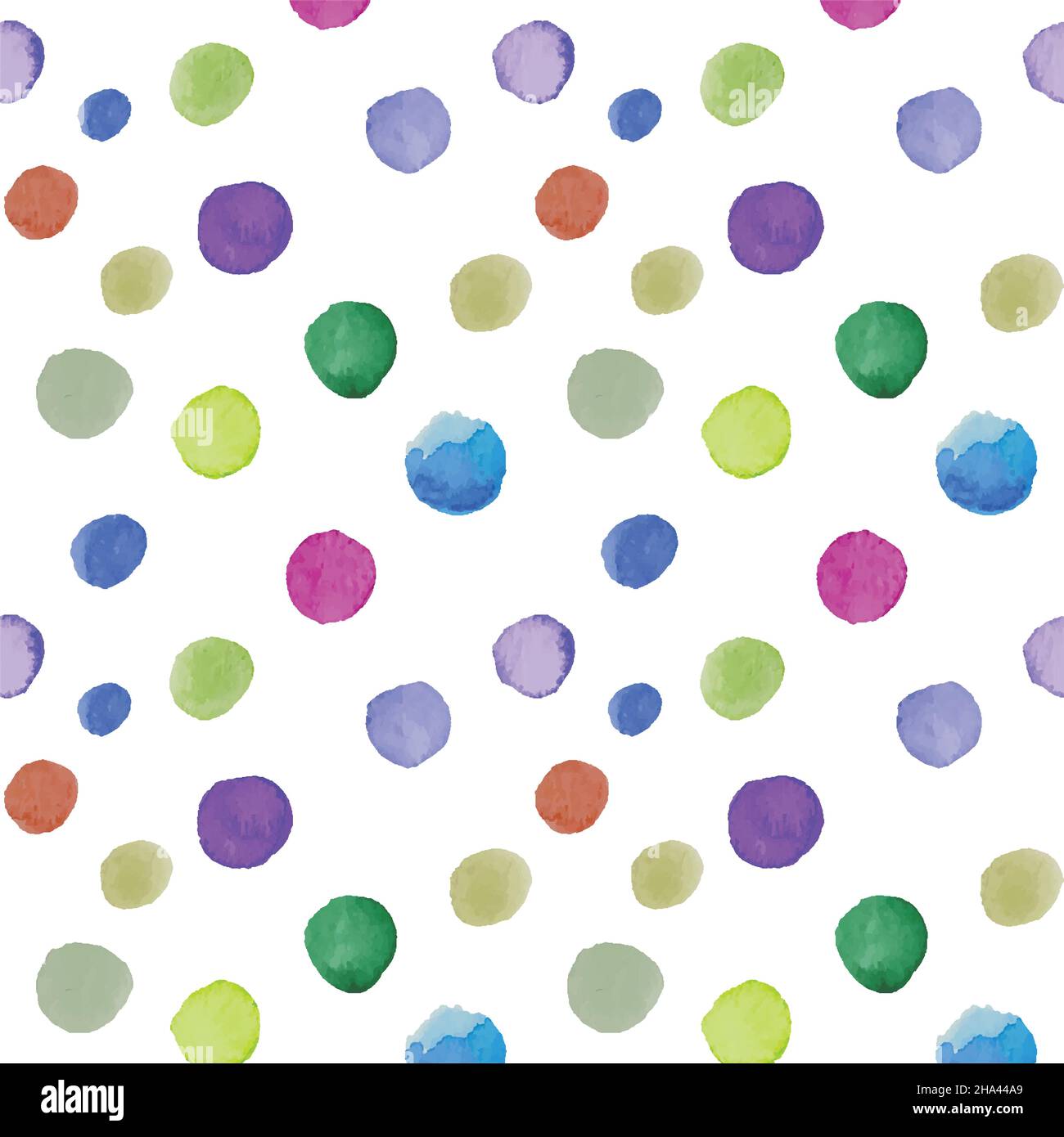 Acquerello cerchi multicolore gocce di diverse dimensioni Illustrazione Vettoriale