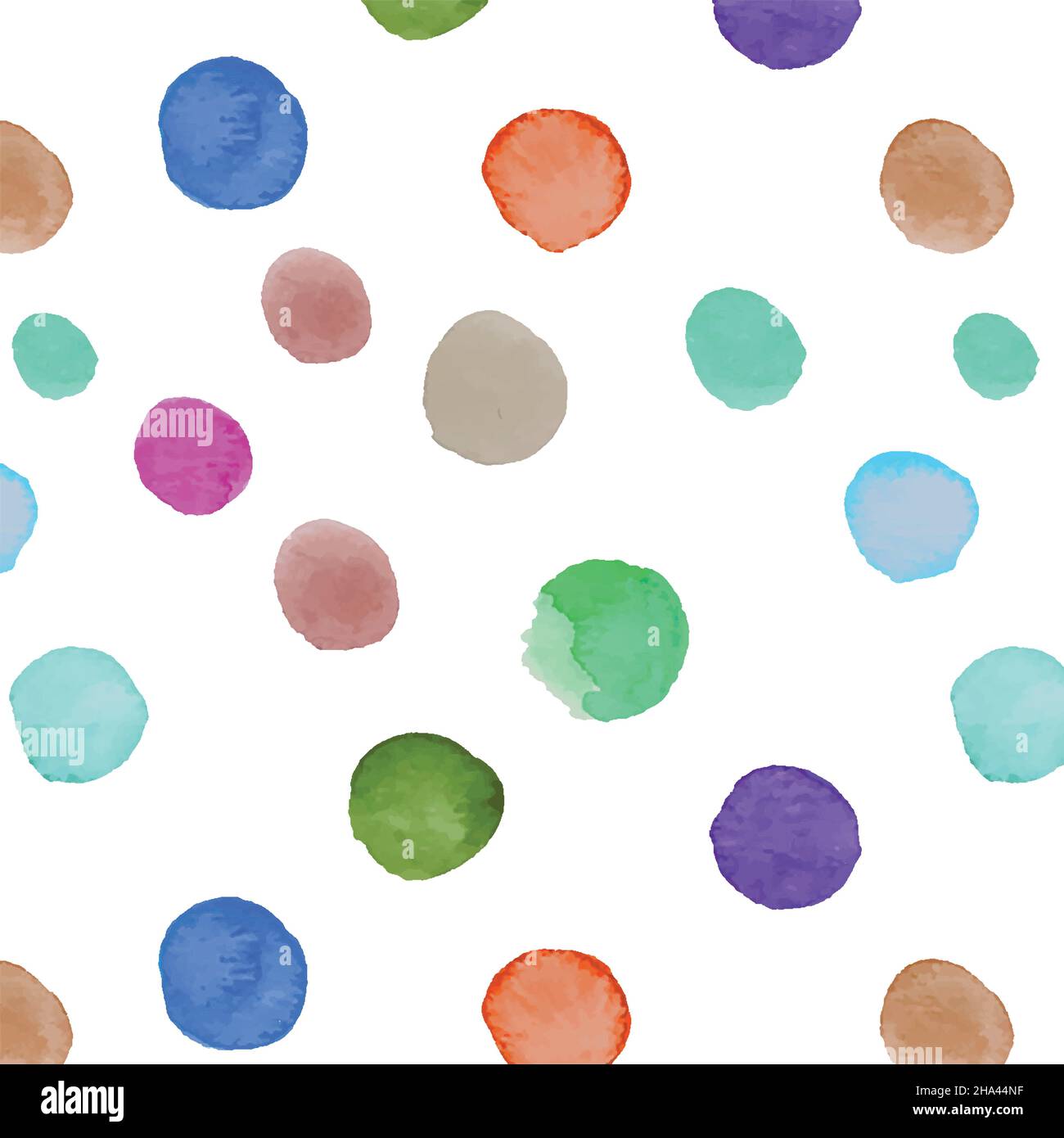 Acquerello cerchi multicolore gocce di diverse dimensioni Illustrazione Vettoriale
