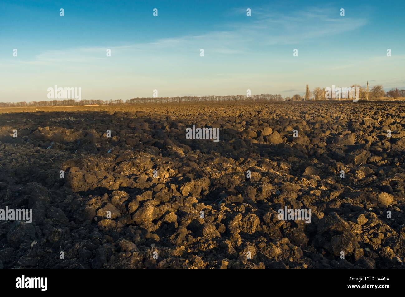 Il paesaggio agricolo in tarda stagione autunnale in Ucraina centrale Foto Stock