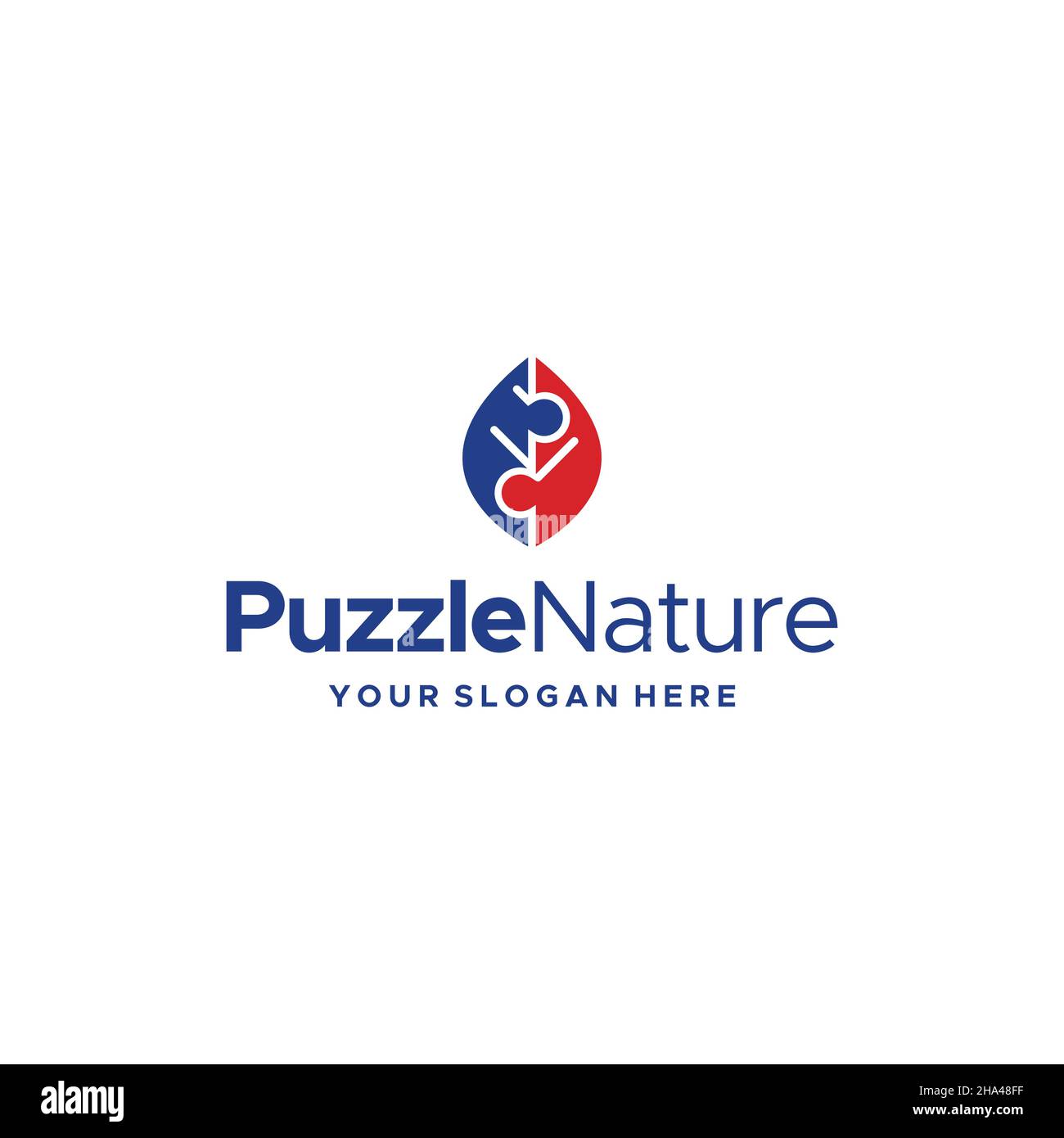 Design moderno piatto colorato PUZZLE CURA logo Illustrazione Vettoriale