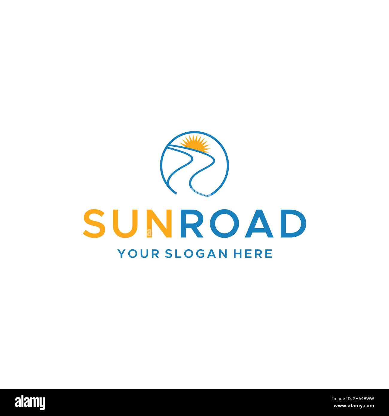 Design moderno e colorato CON logo SUN ROAD Illustrazione Vettoriale