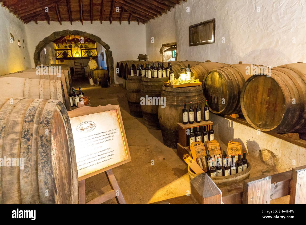 vecchia cantina, museo agricola el patio, museo all'aperto, fondato nel 1845, tiagua, lanzarote, isole canarie, spagna, europa Foto Stock