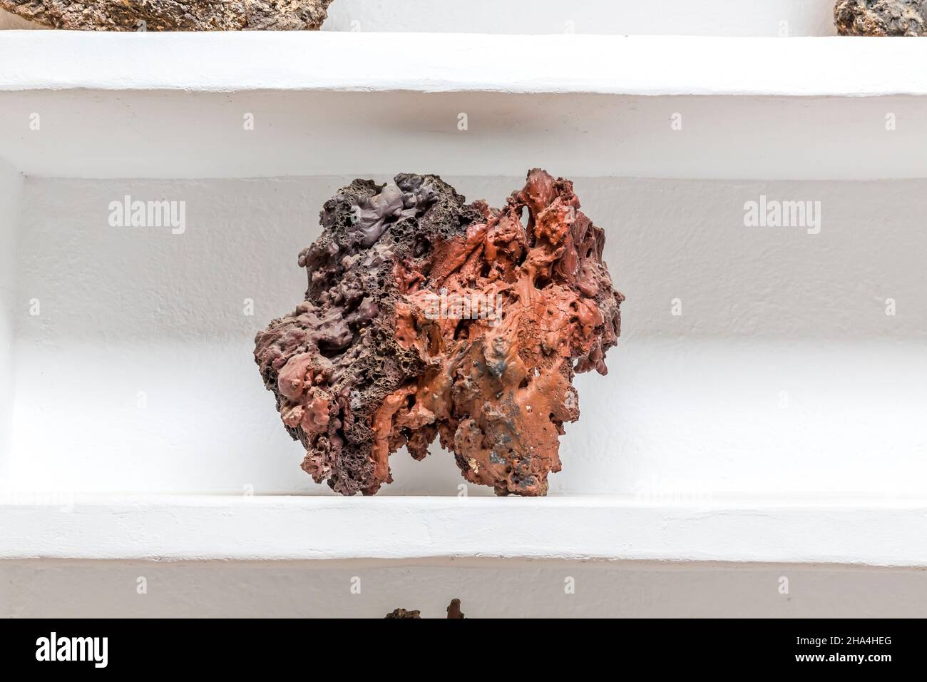 roccia lavica,museo agricola el patio,museo all'aperto,fondato nel 1845,tiagua,lanzarote,isole canarie,spagna,europa Foto Stock